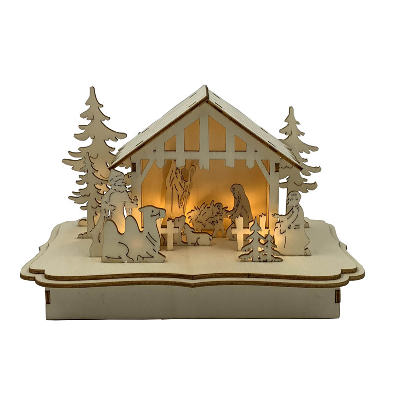The Holiday Aisle® Lighted Nativity Scene & Reviews Wayfair